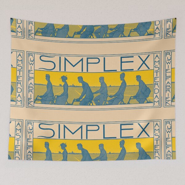 Item preview, Simplex Rijwielfabriek Amsterdam Cyclists 1896 designed and sold by artofuniverse.