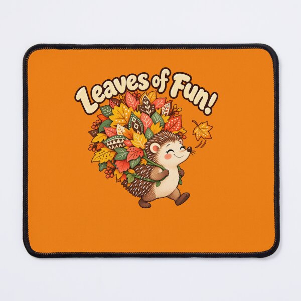 Item preview, Cute hedgehog carrying a bundle of autumn leaves designed and sold by Rue Design Company.