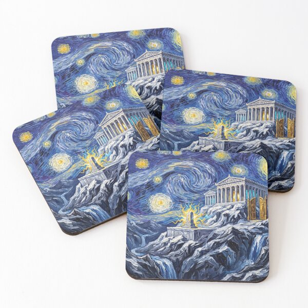 Item preview, Mount Olympus Starry Night Mythological Landscape designed and sold by Bad-Decisions-Designs.
