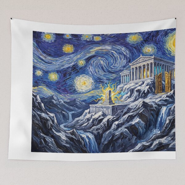 Item preview, Mount Olympus Starry Night Mythological Landscape designed and sold by Bad-Decisions-Designs.