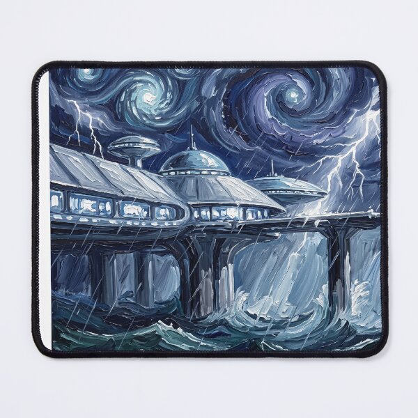 Item preview, Kamino Starry Night Sci-Fi Landscape designed and sold by Bad-Decisions-Designs.