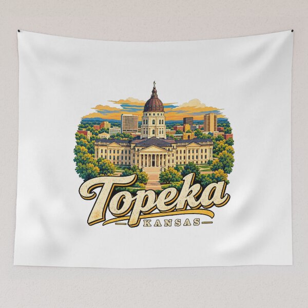 Artikelvorschau, Vintage-Reisesouvenir aus Topeka, Kansas – Geschenk zu den Wahrzeichen entworfen und verkauft von MichaeIRellov.