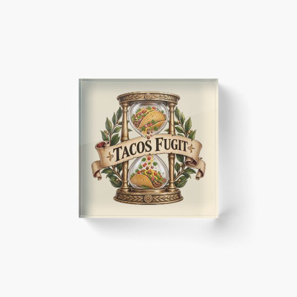 Item preview, Tacos Fugit – Funny Tempus Fugit Latin Taco Pun designed and sold by MetaModel Editions.
