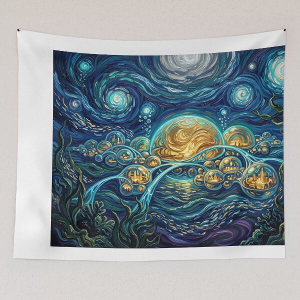 Item preview, Otoh Gunga Starry Night Sci-Fi Landscape designed and sold by Bad-Decisions-Designs.