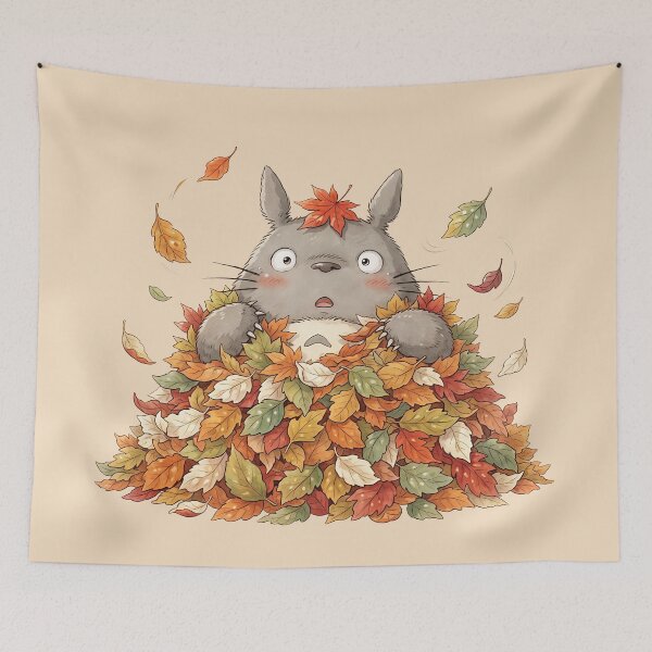 Item preview, Totoro's Autumn Leaf Pile designed and sold by katekrystal.