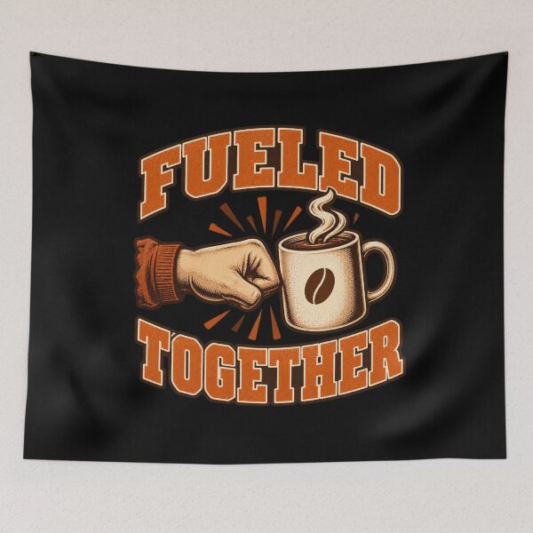 Item preview, Fueled Together Coffee Teamwork Fist Bump Coffee Lover designed and sold by Whirx.