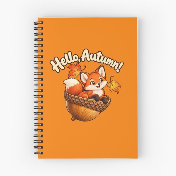 Item preview, Cute red fox in acorn saying Hello, Autumn designed and sold by Rue Design Company.