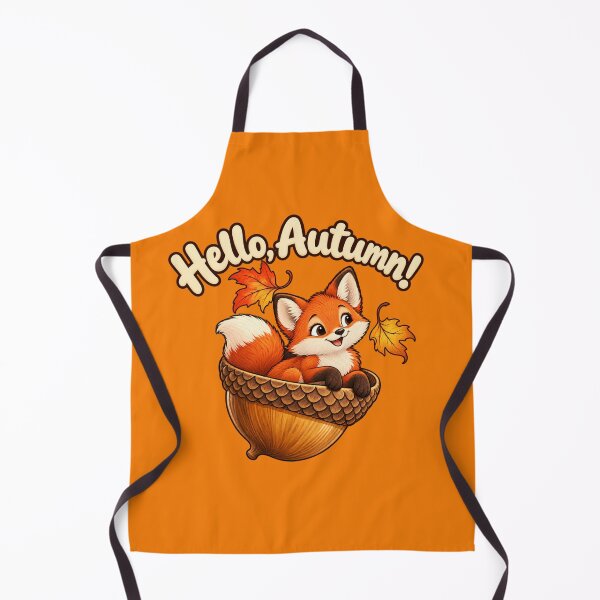 Item preview, Cute red fox in acorn saying Hello, Autumn designed and sold by Rue Design Company.