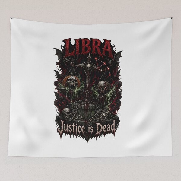 Item preview, Libra Justice Is Dead Horror Art designed and sold by Zodiac Celestial Art.