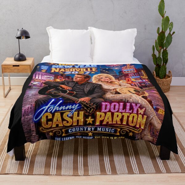 Item preview, HAPPY NEW YEAR NASHVILLE 2027 - Johnny Cash & Dolly Parton - Country Music Legends designed and sold by DBM Photo Art 1.