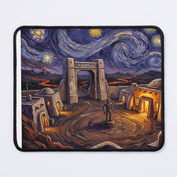 Item preview, Nevarro Starry Night Sci-Fi Landscape designed and sold by Bad-Decisions-Designs.