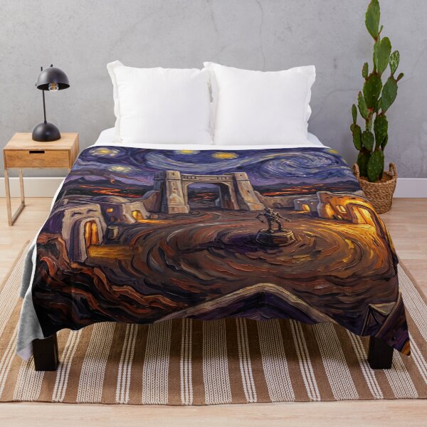 Item preview, Nevarro Starry Night Sci-Fi Landscape designed and sold by Bad-Decisions-Designs.