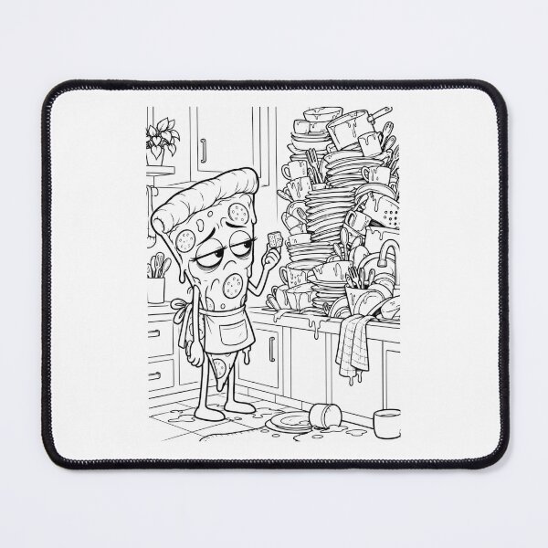 Item preview, Pizza vs Dirty Dishes Funny Kitchen Disaster designed and sold by ComedyInkFactor.