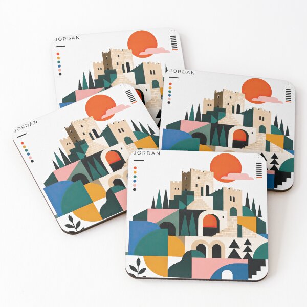 Item preview, Geometric architectural poster depicting a stylized desert castl designed and sold by ckybe.