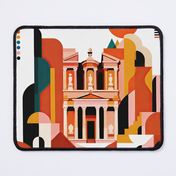 Item preview, Abstract geometric poster featuring Petra's rock-cut treasury fr designed and sold by ckybe.