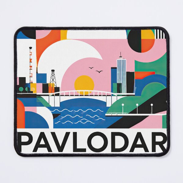Item preview, Colorful geometric travel poster featuring Pavlodar, Kazakhstan, designed and sold by ckybe.