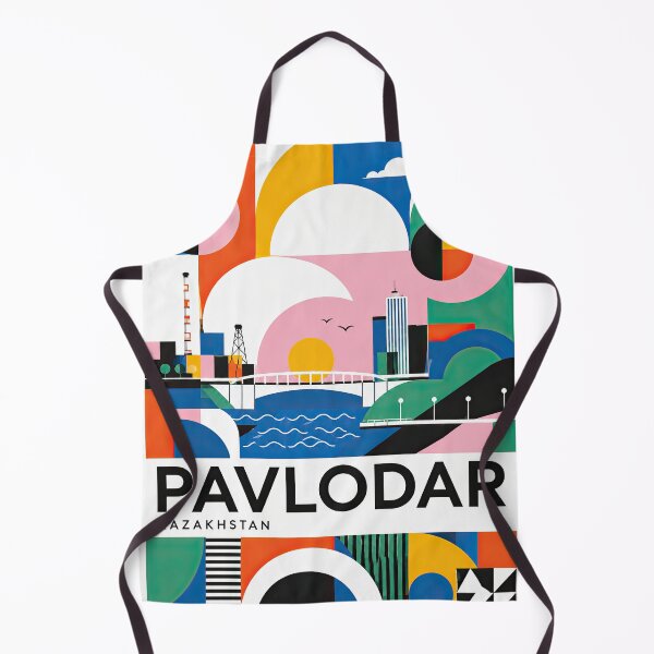 Item preview, Colorful geometric travel poster featuring Pavlodar, Kazakhstan, designed and sold by ckybe.