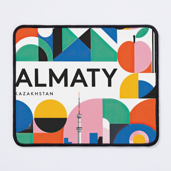 Item preview, Colorful geometric poster featuring the word ALMATY, abstract designed and sold by ckybe.