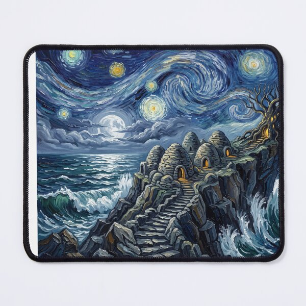 Item preview, Ahch-To Starry Night Sci-Fi Landscape designed and sold by Bad-Decisions-Designs.