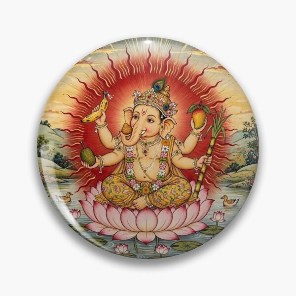 Item preview, Devotional image of lord Ganesha giving his divine blessing . designed and sold by aruvanita.