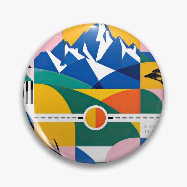 Item preview, Colorful geometric travel poster depicting Mount Kenya, wildlife designed and sold by ckybe.
