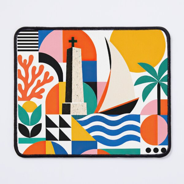 Item preview, Colorful geometric travel poster for Malindi, Kenya featuring designed and sold by ckybe.