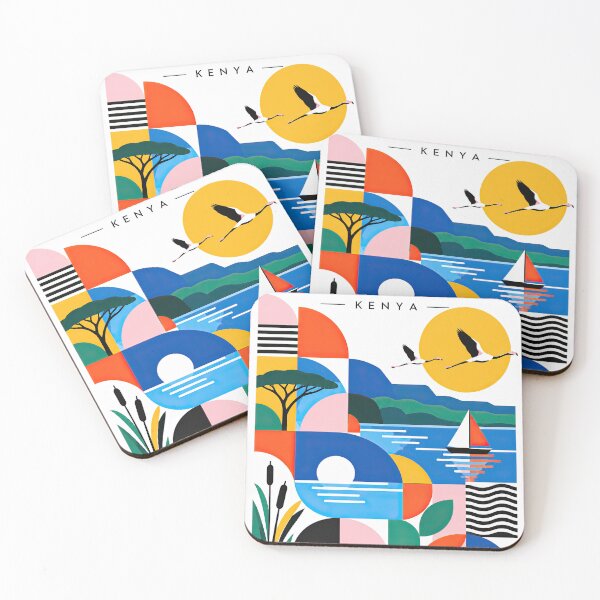 Item preview, Colorful geometric travel poster depicting Naivasha, Kenya with designed and sold by ckybe.