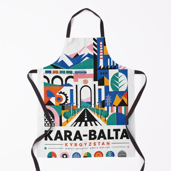 Item preview, Geometric travel poster for Kara-Balta, Kyrgyzstan, featuring st designed and sold by ckybe.