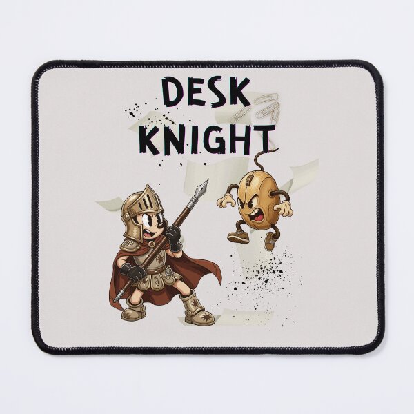 Item preview, Desk Knight Retro Cartoon Warrior vs Mouse designed and sold by ChicDesk.