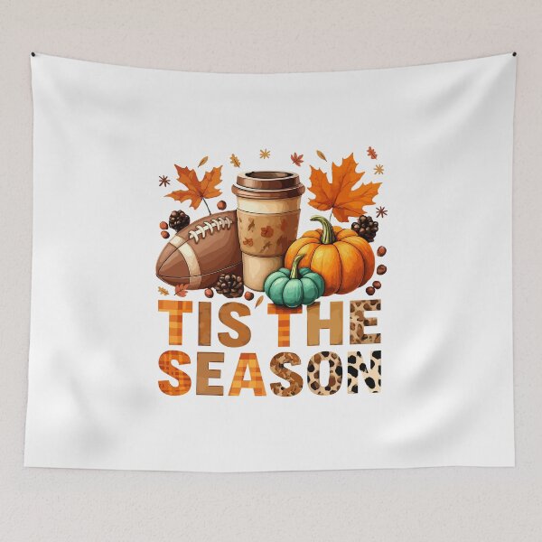 Item preview, Tis the season fall time with Football and Coffee designed and sold by HandicraftArt.