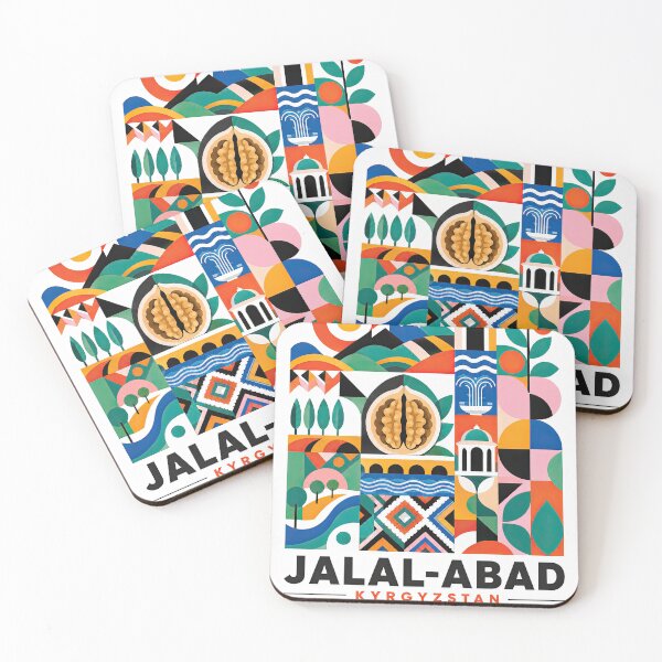 Item preview, Colorful geometric travel poster for Jalal-Abad, Kyrgyzstan feat designed and sold by ckybe.