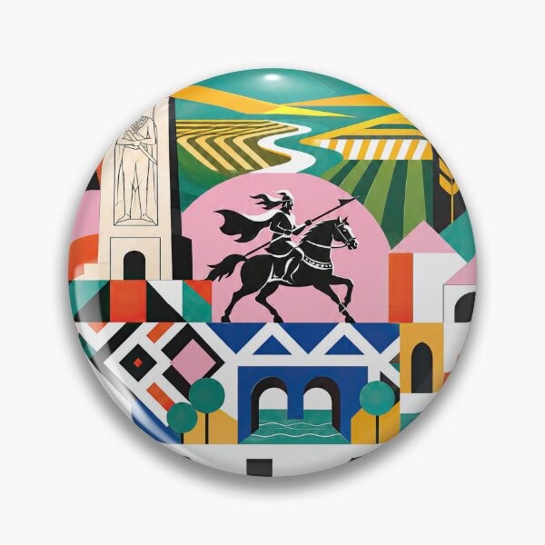 Item preview, Colorful geometric travel poster celebrating Kyrgyzstan with mou designed and sold by ckybe.