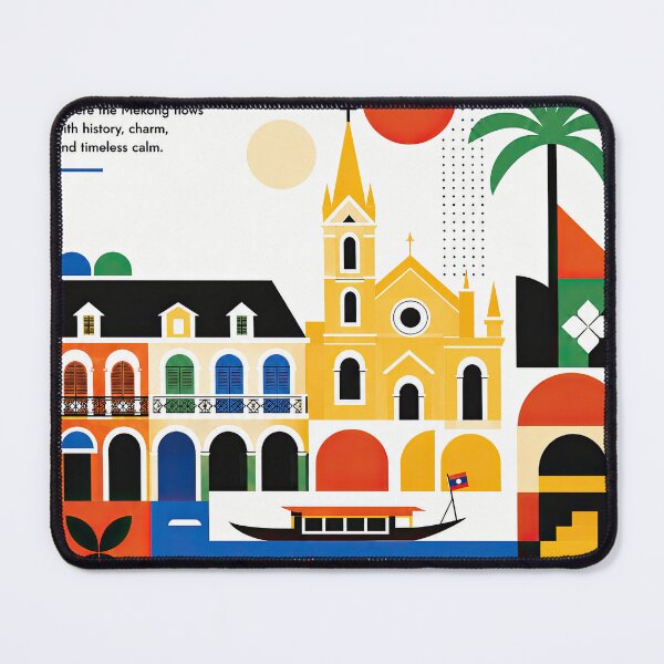 Item preview, Colorful geometric illustration of Savannakhet, Laos featuring a designed and sold by ckybe.