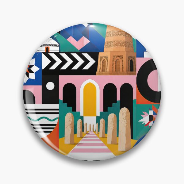 Item preview, Colorful geometric poster celebrating Tokmok, Kyrgyzstan, with m designed and sold by ckybe.