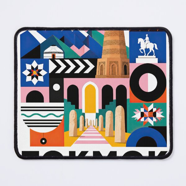 Item preview, Colorful geometric poster celebrating Tokmok, Kyrgyzstan, with m designed and sold by ckybe.
