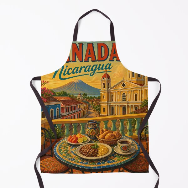 Item preview, Granada, Nicaragua: Vintage-Style Painterly Travel Poster designed and sold by LSVart.