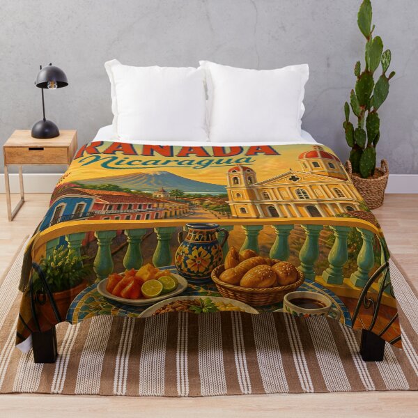 Item preview, Granada, Nicaragua: Vintage-Style Painterly Travel Poster designed and sold by LSVart.