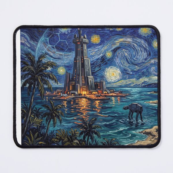 Item preview, Scarif Starry Night Sci-Fi Landscape designed and sold by Bad-Decisions-Designs.