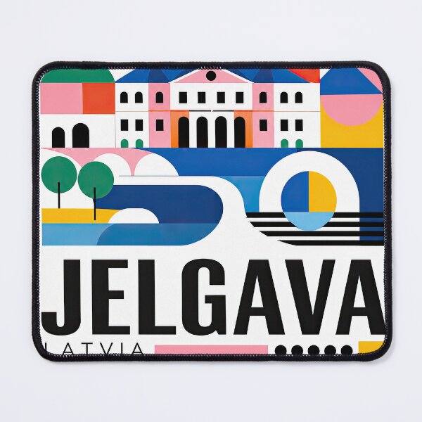 Item preview, Colorful geometric poster featuring Jelgava, Latvia, with a designed and sold by ckybe.