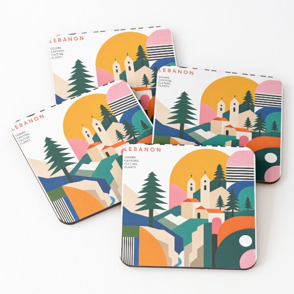 Item preview, Geometric travel poster for Bsharri, Lebanon featuring mountain designed and sold by ckybe.