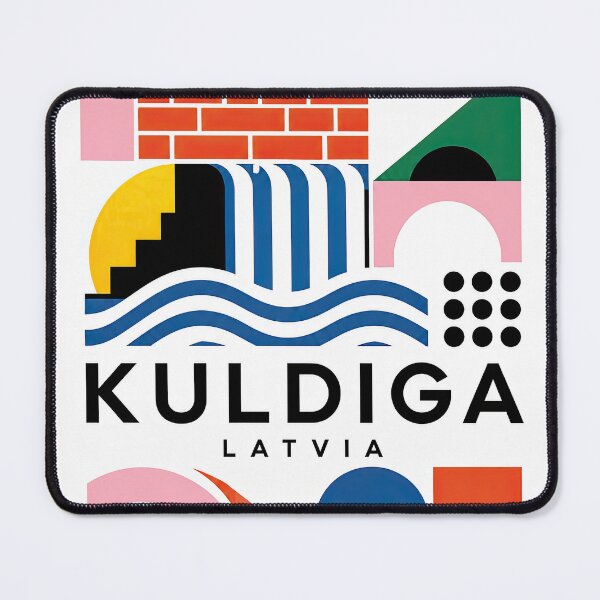 Item preview, Colorful geometric KULDIGA LATVIA graphic featuring abstract arc designed and sold by ckybe.