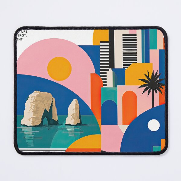 Item preview, Colorful geometric Beirut, Lebanon travel poster featuring city designed and sold by ckybe.