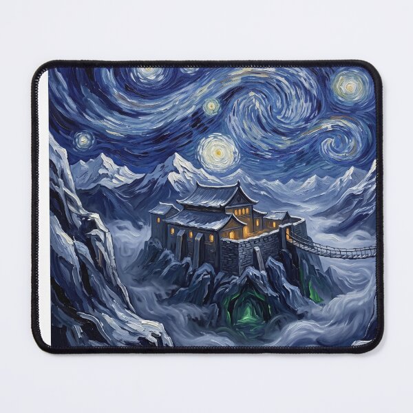 Item preview, Nanda Parbat Starry Night Comic Book Landscape designed and sold by Bad-Decisions-Designs.