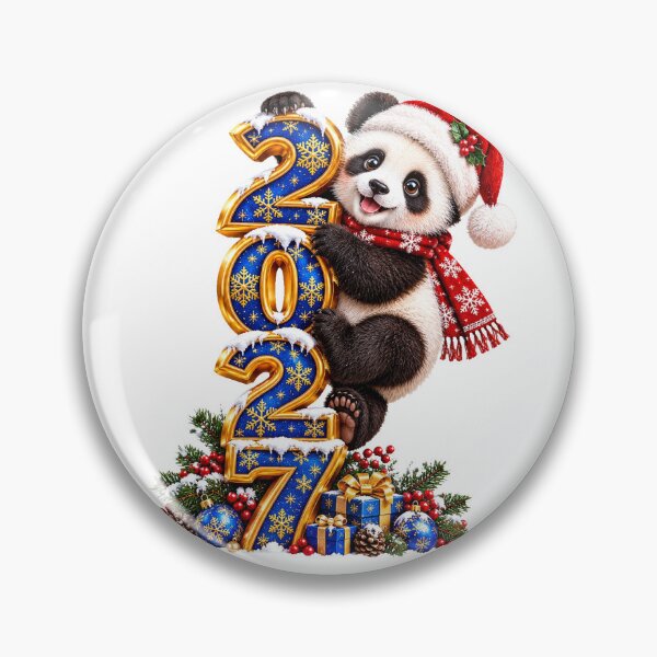 Item preview, Cute Panda Climbing 2027 – Festive New Year Design designed and sold by HoMya.