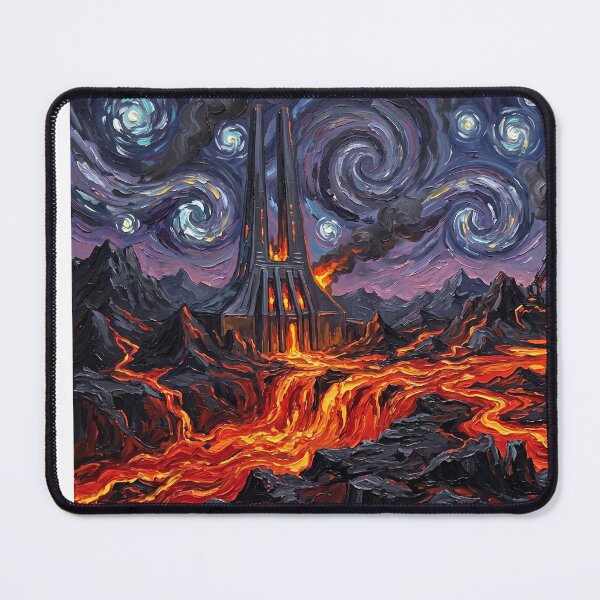 Item preview, Mustafar Starry Night Sci-Fi Landscape designed and sold by Bad-Decisions-Designs.