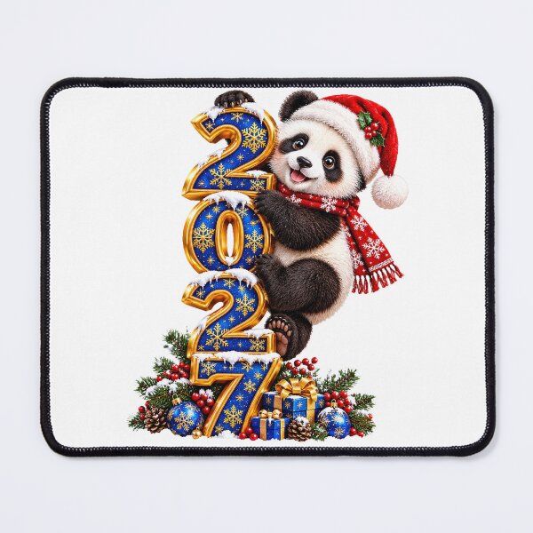 Item preview, Cute Panda Climbing 2027 – Festive New Year Design designed and sold by HoMya.