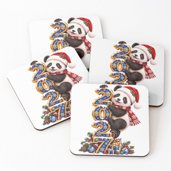 Item preview, Cute Panda Climbing 2027 – Festive New Year Design designed and sold by HoMya.