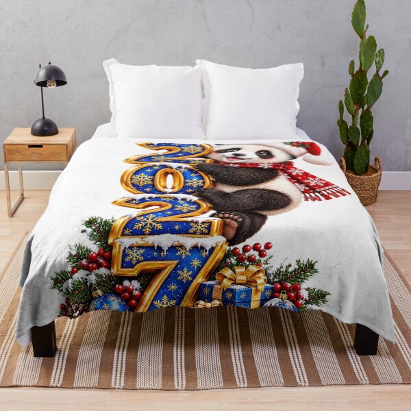 Item preview, Cute Panda Climbing 2027 – Festive New Year Design designed and sold by HoMya.