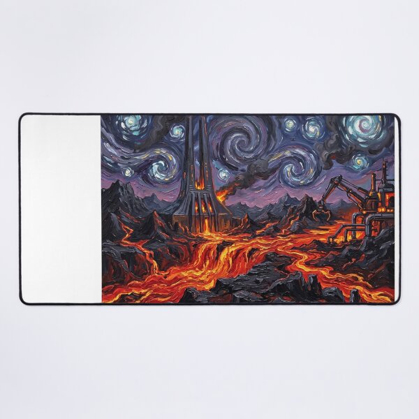 Item preview, Mustafar Starry Night Sci-Fi Landscape designed and sold by Bad-Decisions-Designs.