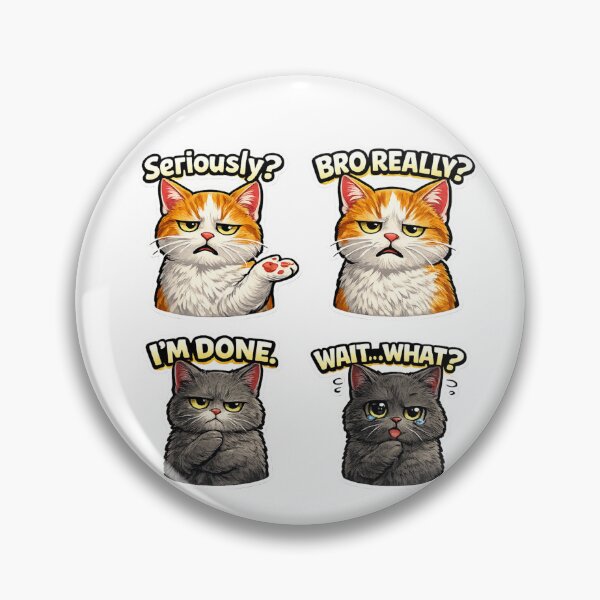 Item preview, Funny Cat Memes Reactions Sticker Pack designed and sold by UvooArt.